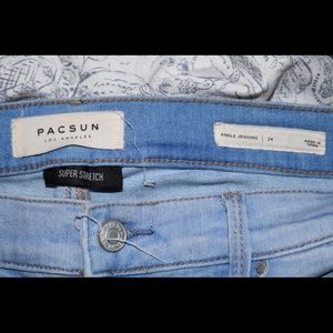 Pacsun Super Stretch Ankle Jeggings (Light Blue)
